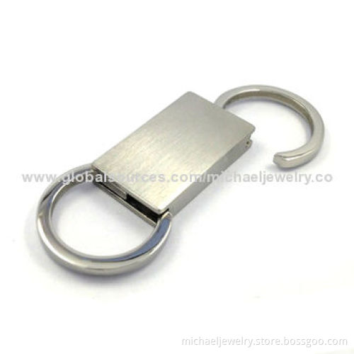 Stainless steel key chains with both high polished and brushed, simple and stylish design